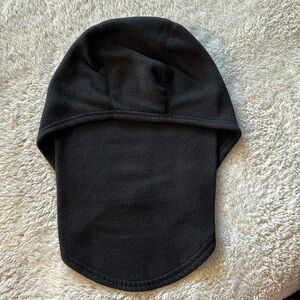 🖤 Hooded Face Mask & Neck Warmer – One Size (Adult), Black Fleece